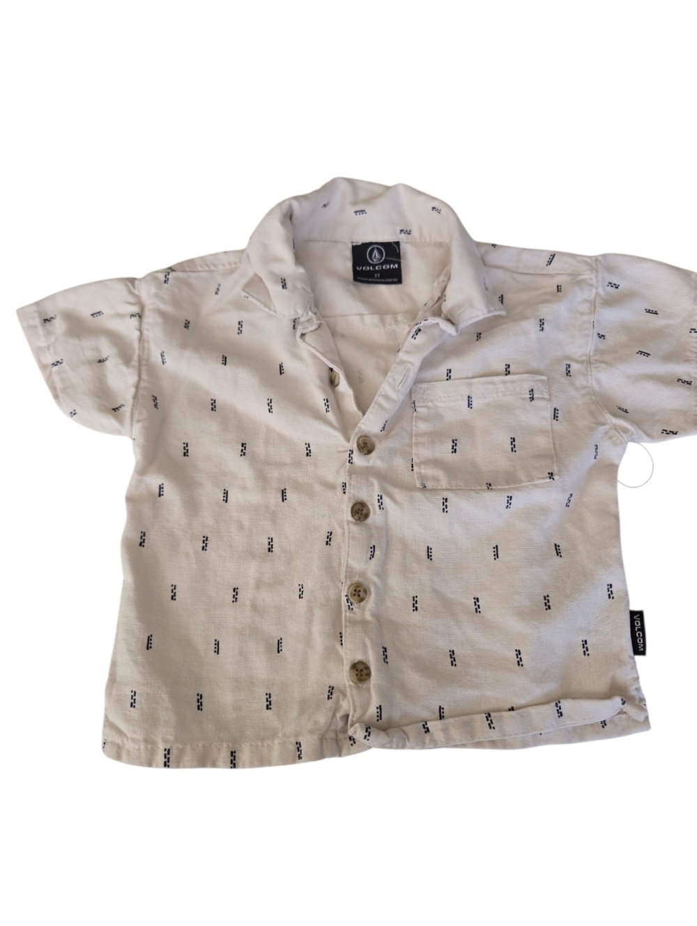Volcom Toddler Button Up Shirt 3T Neutral Skate Streetwear Boys
